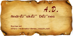 Andráskó Dénes névjegykártya