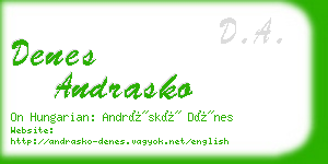 denes andrasko business card